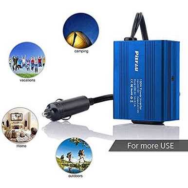 Pisfau, 150W Power Inverter DC 12V to 110V AC Car Outlet Adapter with 2 USB Ports and Car Converter for Plug Outlet - Image 2
