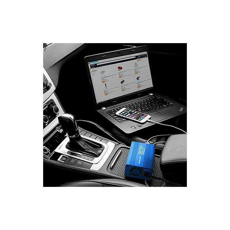 Pisfau, 150W Power Inverter DC 12V to 110V AC Car Outlet Adapter with 2 USB Ports and Car Converter for Plug Outlet - Image 3