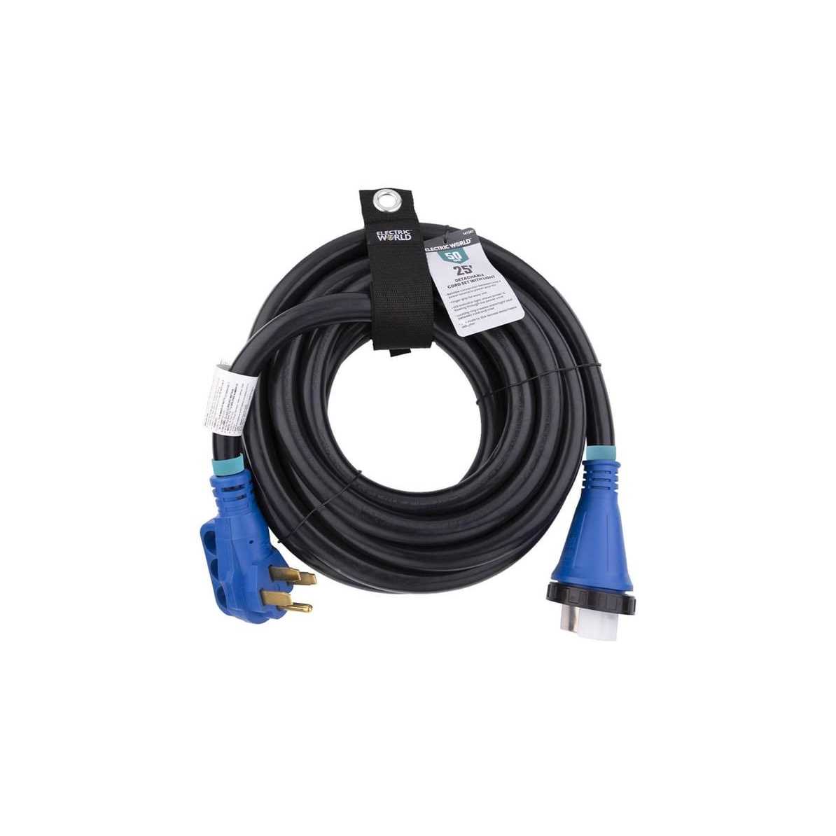 Electric World 50 Amp 25' Detachable Cordset with Light