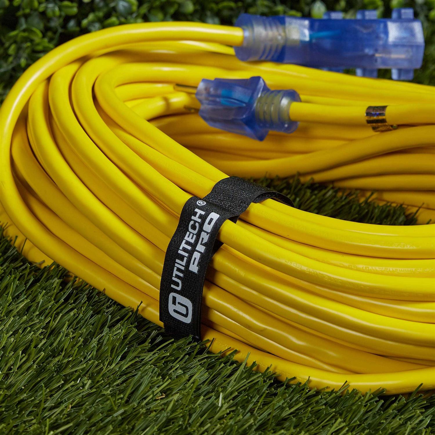 Utilitech Contractor Cord 100-ft 12 / 3-Prong Outdoor Sjtw Heavy Duty Lighted Extension Cord UTP611835 - Image 3