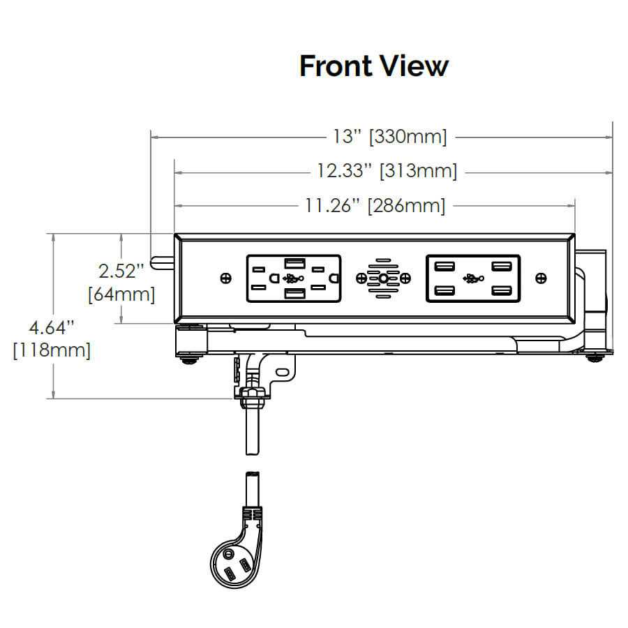 Docking Drawer Blade Duo In-Drawer Outlet 15 Amp AC Outlets with USB-C and USB-A ports - Image 2