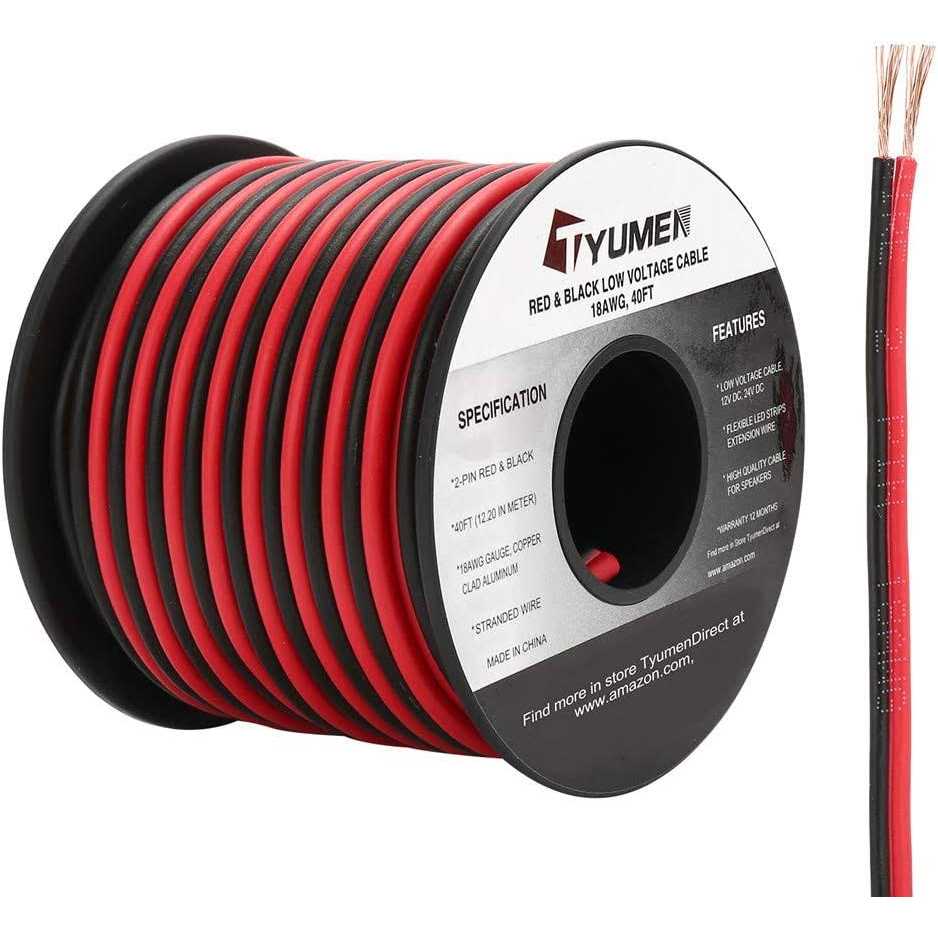 Tyumen 100ft Gauge 2pin 2 Color Red Black Cable Hookup Electrical Wire LED Strips Extension Wire 12v/24v DC Cable - Image 2