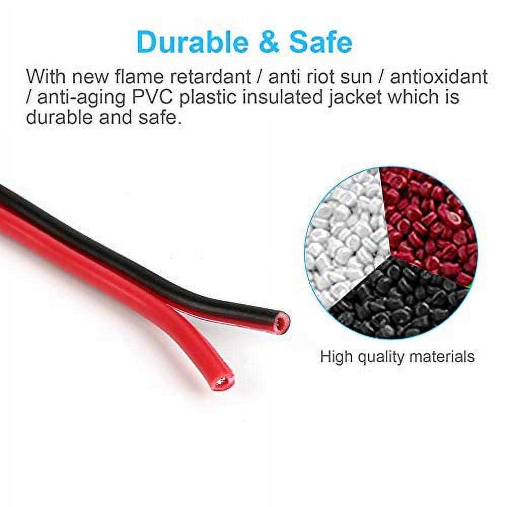 Tyumen 100ft Gauge 2pin 2 Color Red Black Cable Hookup Electrical Wire LED Strips Extension Wire 12v/24v DC Cable - Image 4