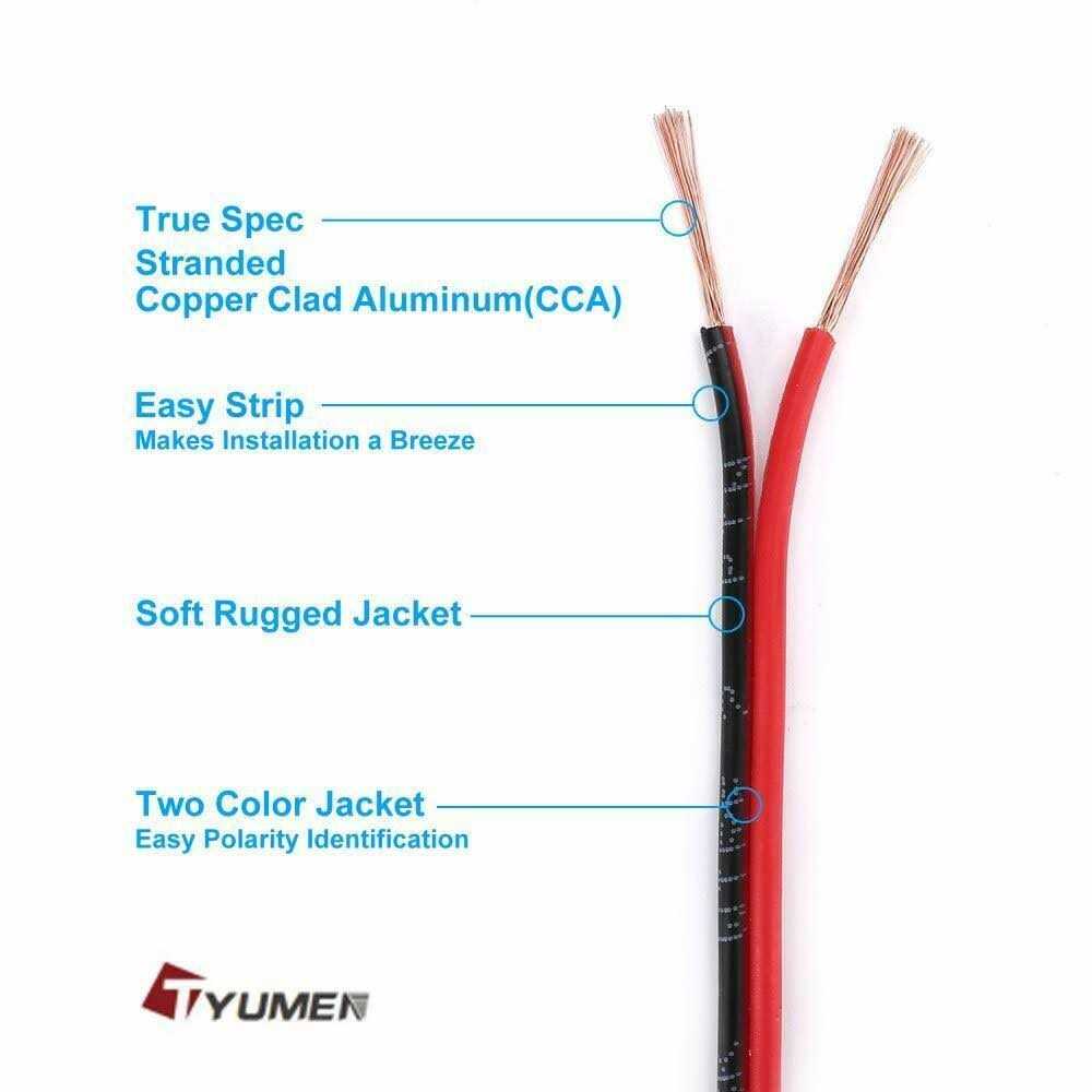 Tyumen 100ft Gauge 2pin 2 Color Red Black Cable Hookup Electrical Wire LED Strips Extension Wire 12v/24v DC Cable - Image 5