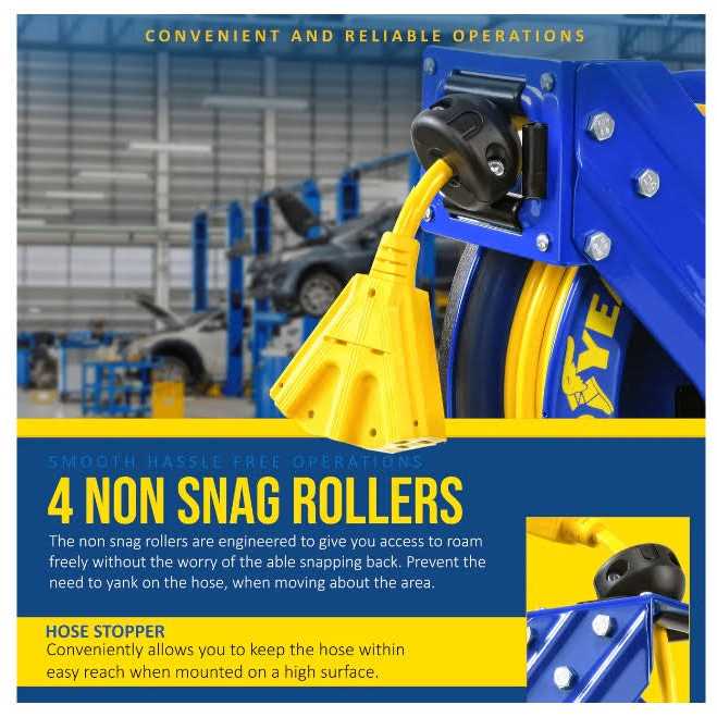 Goodyear Industrial Retractable Extension Cord Reel 12AWG x 50' Ft TRI-GUR074 - Image 2