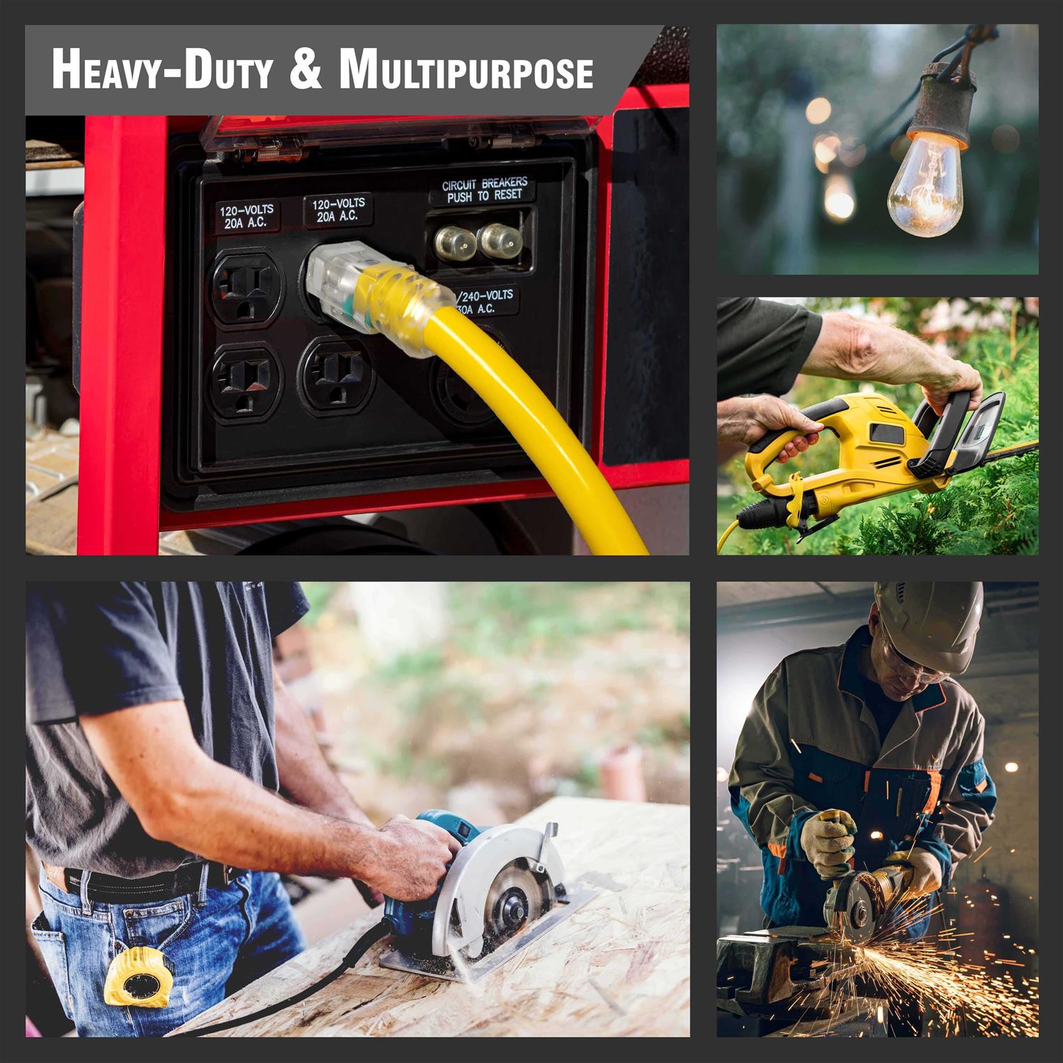 6 ft 12 Gauge Heavy Duty Extension Cord Lighted SJTW Indoor/Outdoor Extension Cord by Watt's Wire - Image 5