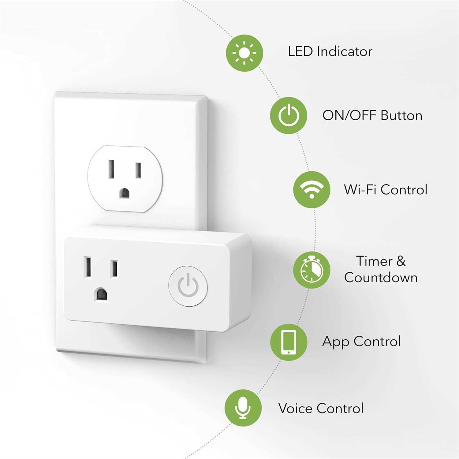 BN-LINK WiFi Heavy Duty Smart Plug Outlet, No Hub Required with Energy Monitoring and Timer Function, White, Compatible with Alexa and Google - Image 2