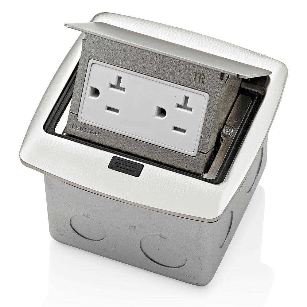 Leviton PFTR2-BN Pop-Up Floor Box with 20 Amp