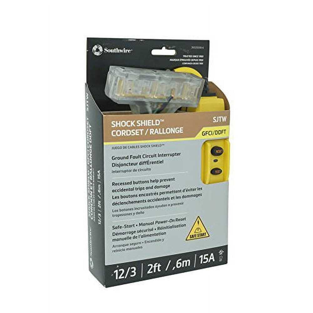 Trc 26020008-6 12/3 Gauge Shockshield Gfci Protected In-line Tri-Cord Set with 3-Outlets - Image 4