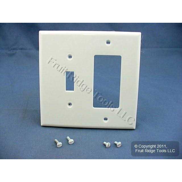 Leviton PJ126-W White 2 Gang Thermoplastic Nylon Rocker & Toggle Wall Plate - Image 5