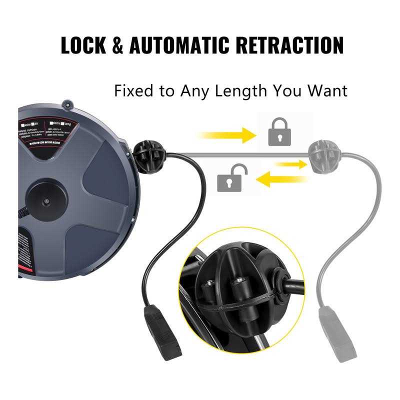 VEVOR Retractable Extension Cord Reel 50+3.2FT 16/3 SJT Power Cord Reel - Image 3