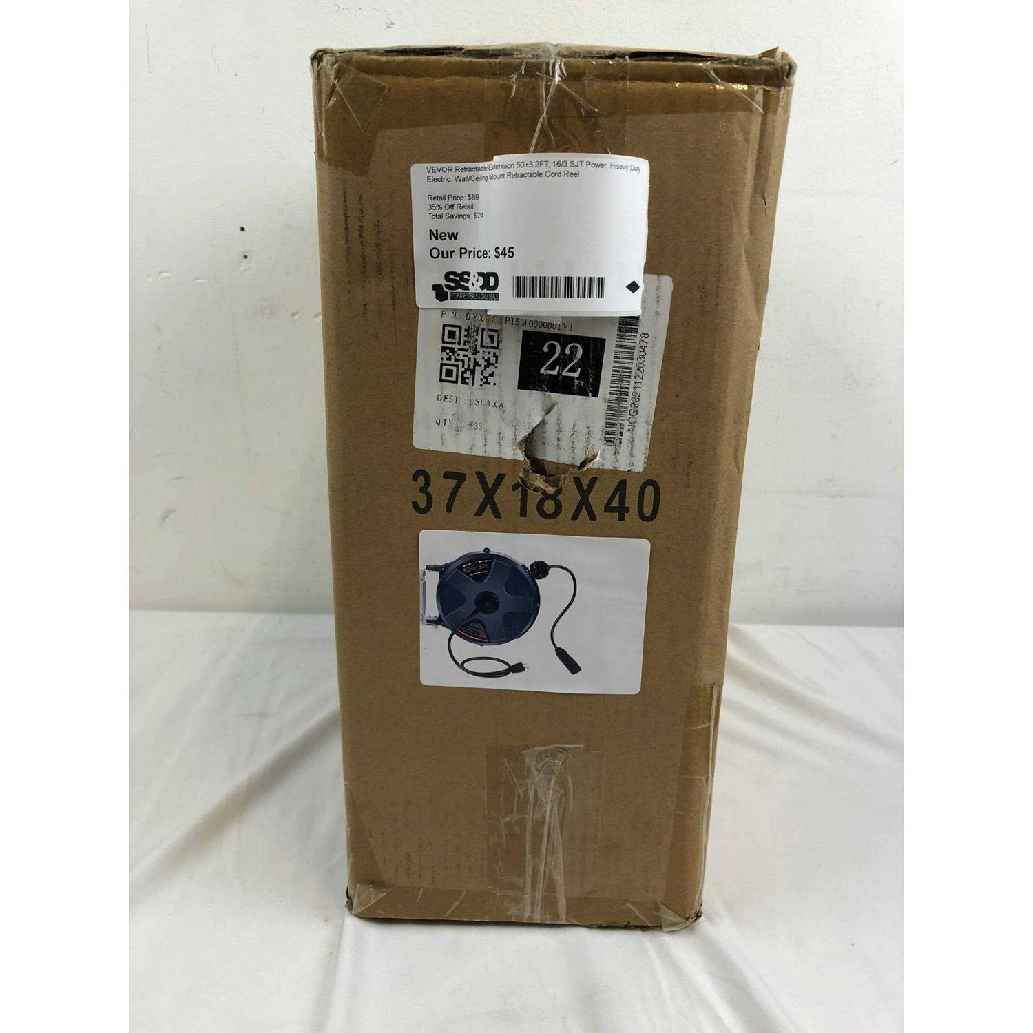 VEVOR Retractable Extension Cord Reel 50+3.2FT 16/3 SJT Power Cord Reel - Image 4