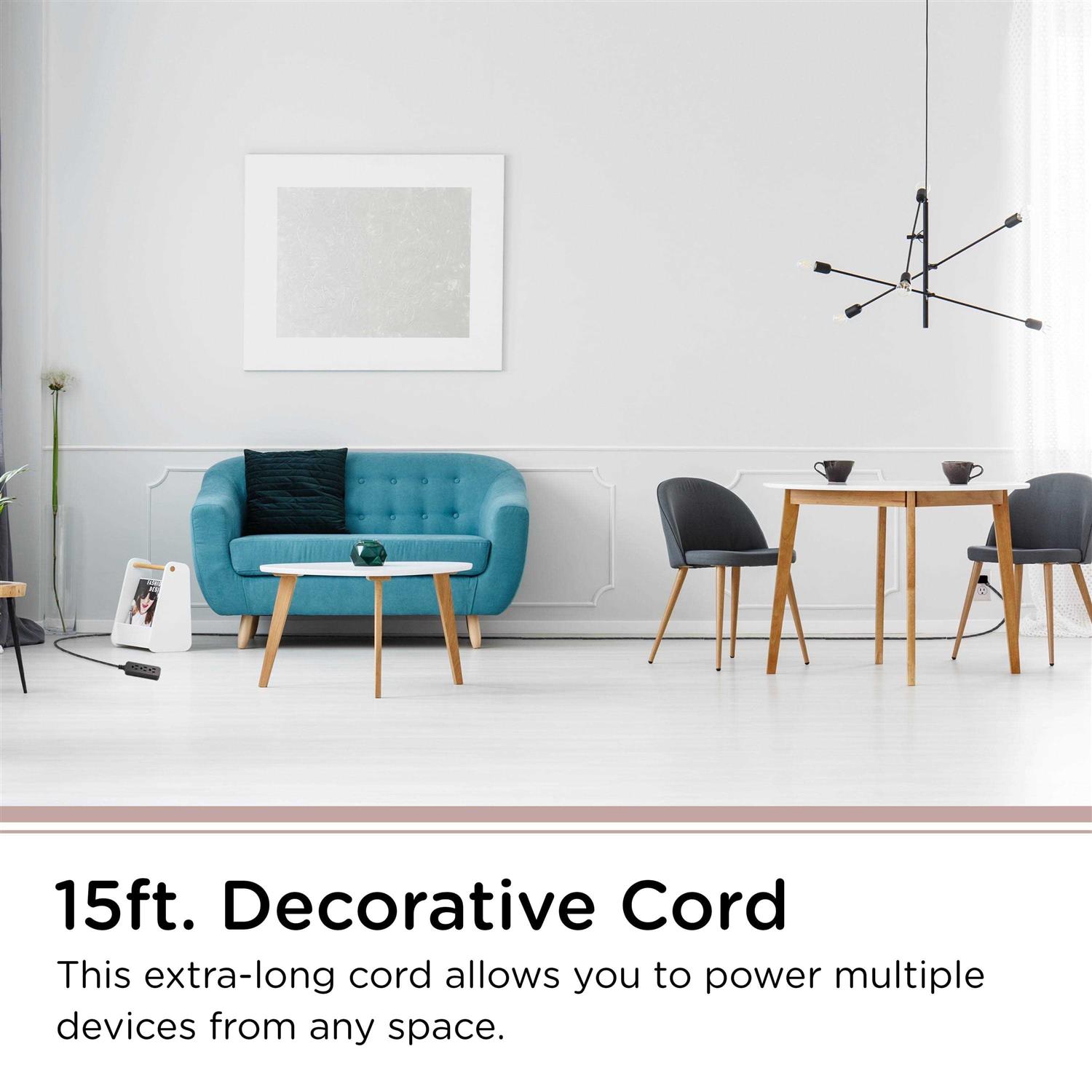 Cordinate 3 Outlet 15ft Extension Cord - Image 3