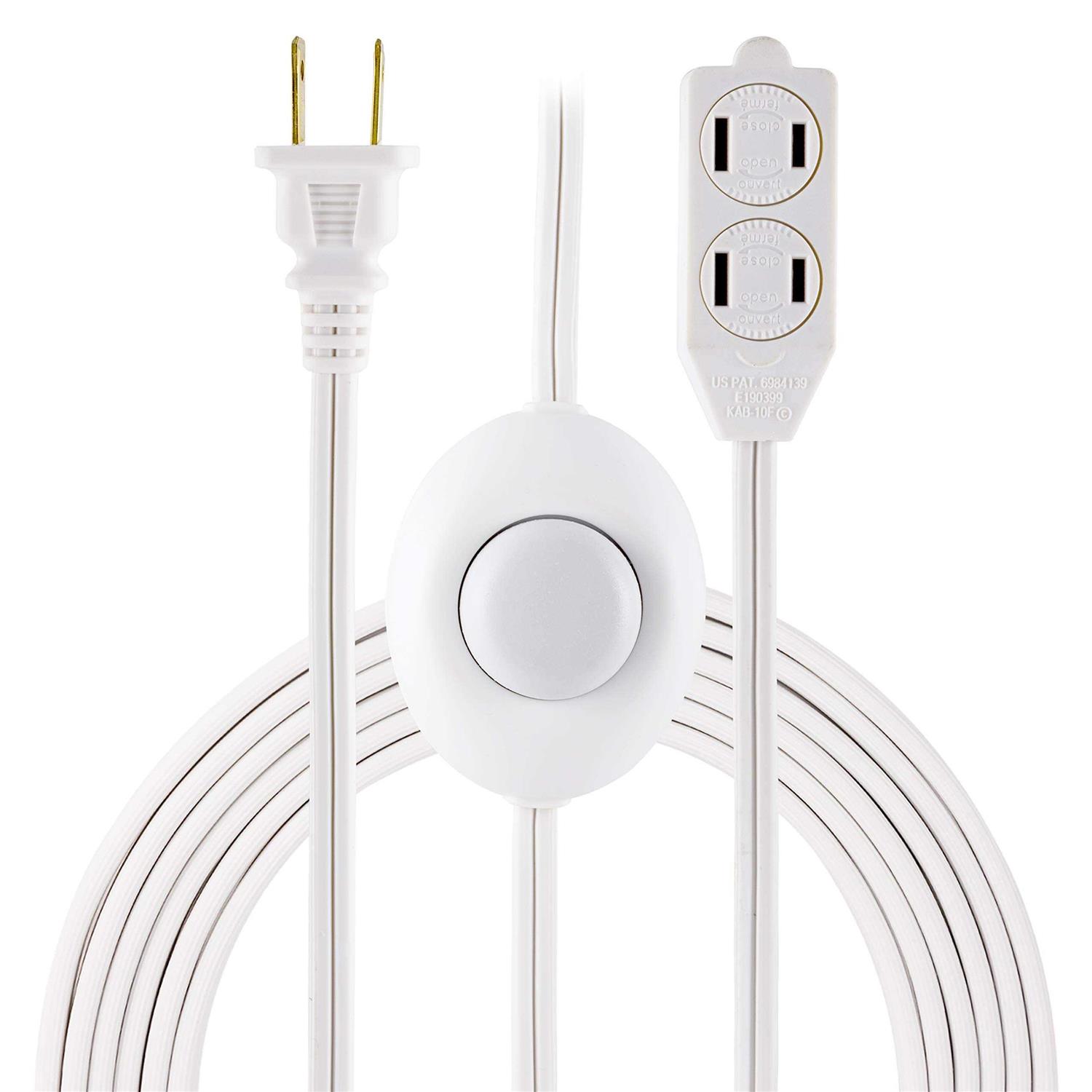 GE 3-Outlet 9 ft. Lamp Extension Cord with On/Off Switch