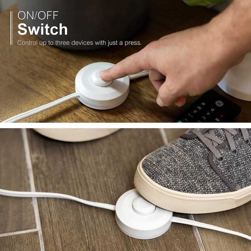 GE 3-Outlet 9 ft. Lamp Extension Cord with On/Off Switch - Image 2