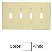 Leviton PJ4-W 4-Gang Toggle Switch Wallplate - Image 2
