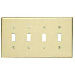 Leviton PJ4-W 4-Gang Toggle Switch Wallplate - Image 3