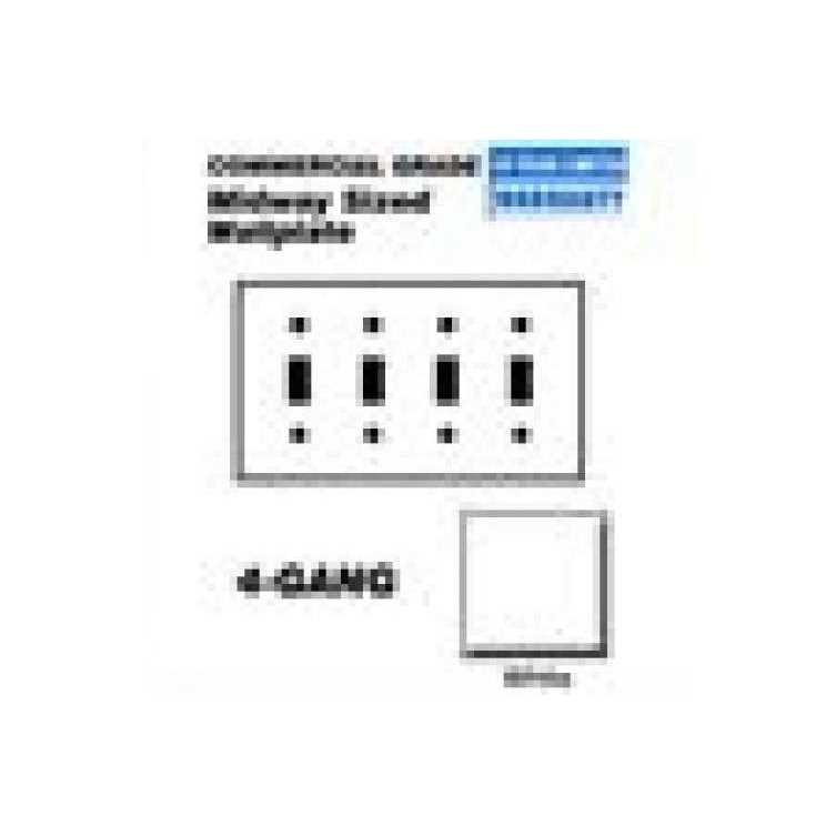 Leviton PJ4-W 4-Gang Toggle Switch Wallplate - Image 4