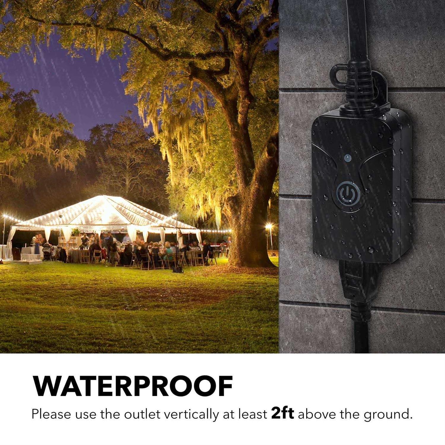 HBN Outdoor Indoor Wireless Remote Control 3-Prong Outlet Weatherproof Heavy Duty 15 A Compact 1 Remote 1 Outlet with Remote 6-inch Cord 100ft Range - Image 2