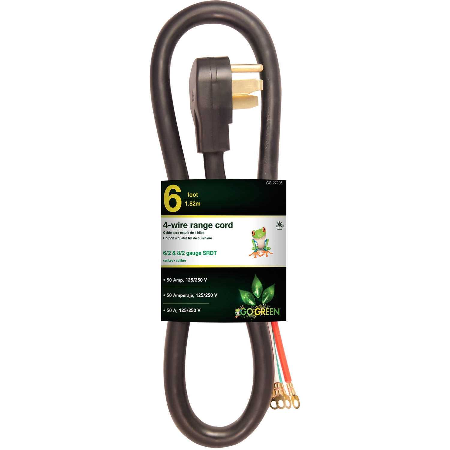 Gogreen Power 6' 4-Wire Range Cord