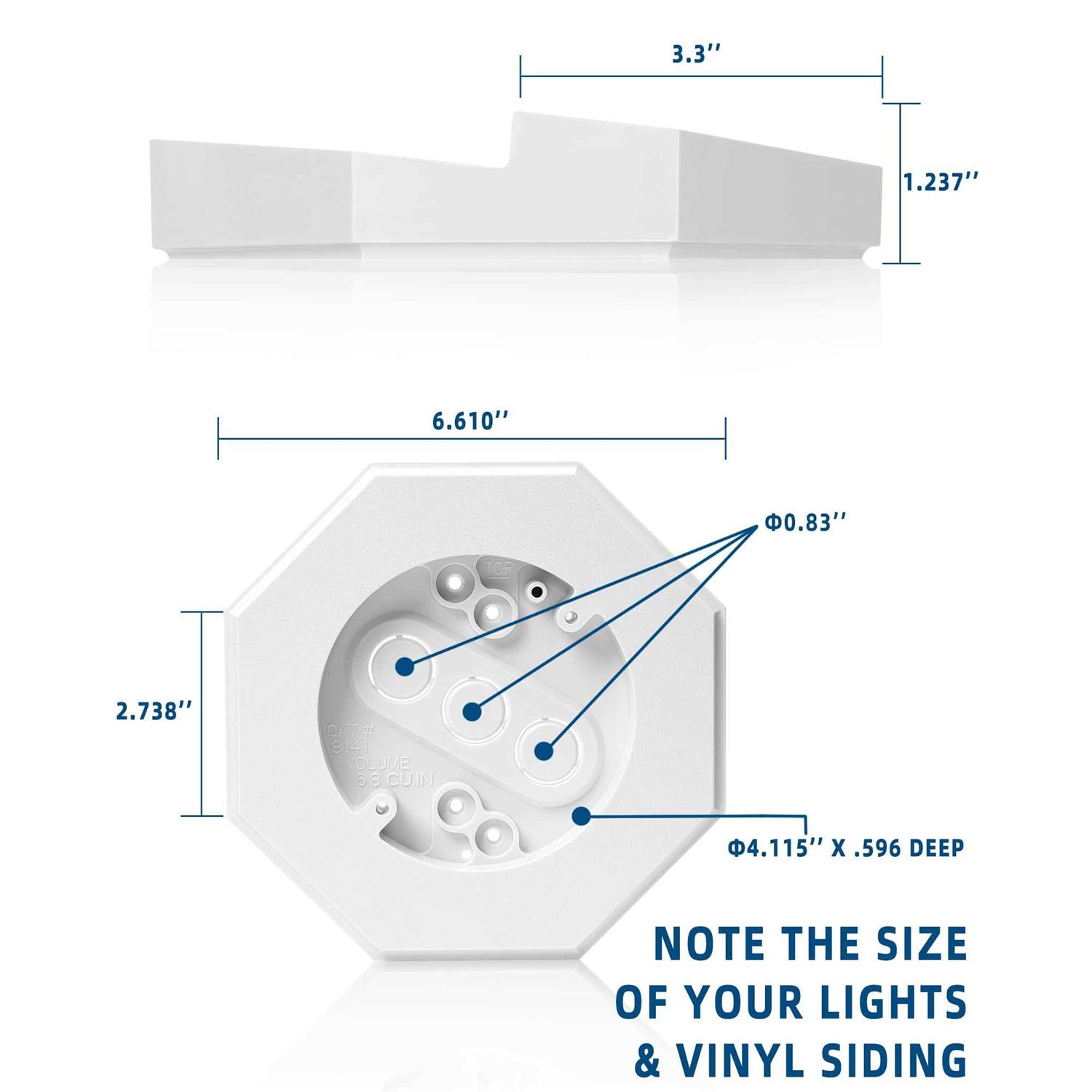 Jowizgo Light Mounting Block Siding Mount Squar with Built-in Box - Image 2