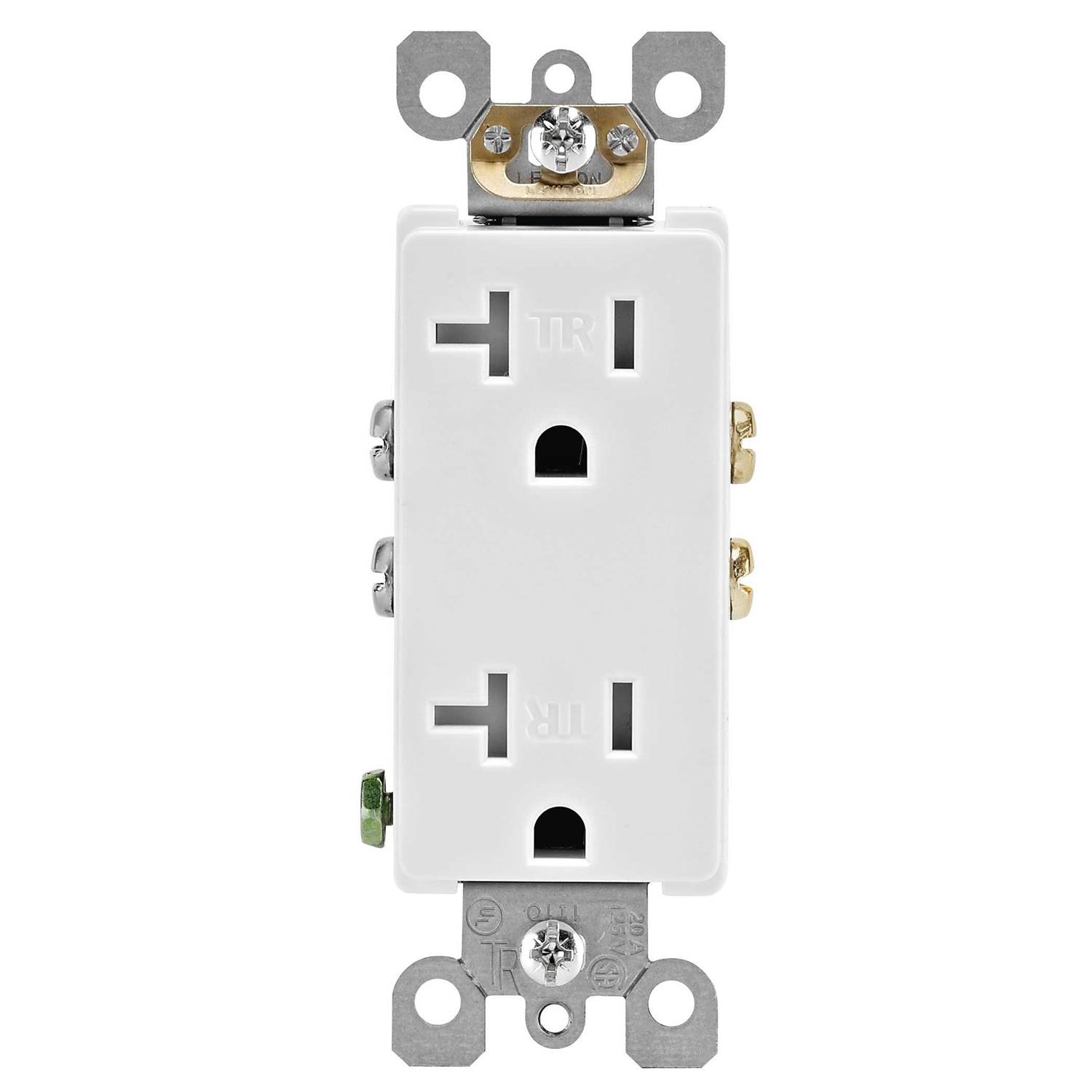 Leviton T5825-W Decora Duplex Tamper Receptacle Outlet