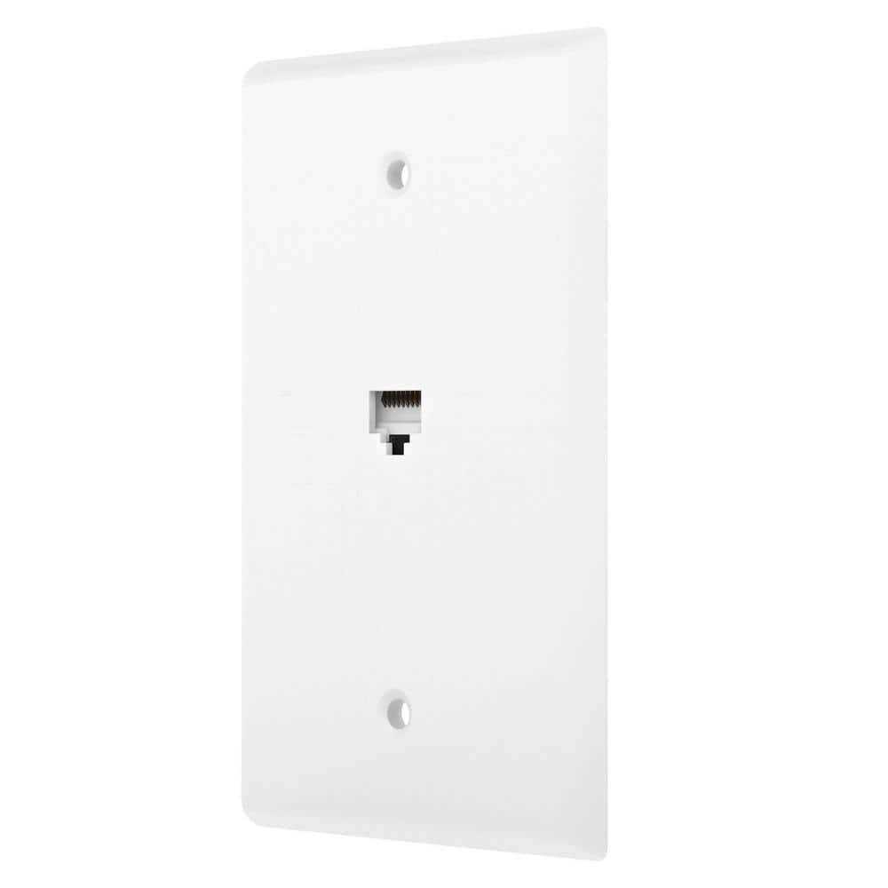 Leviton White 1-Gang Data Jack Wall Plate 40540-MW