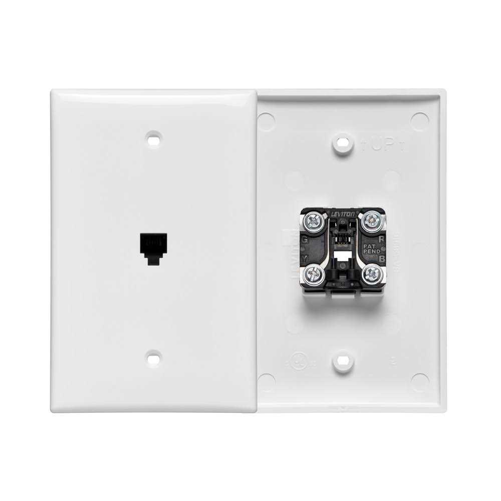 Leviton White 1-Gang Data Jack Wall Plate 40540-MW - Image 2