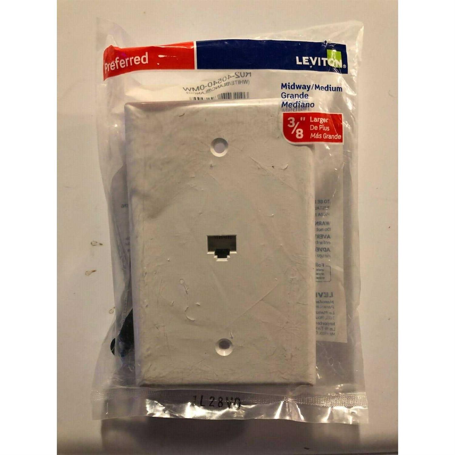Leviton White 1-Gang Data Jack Wall Plate 40540-MW - Image 3