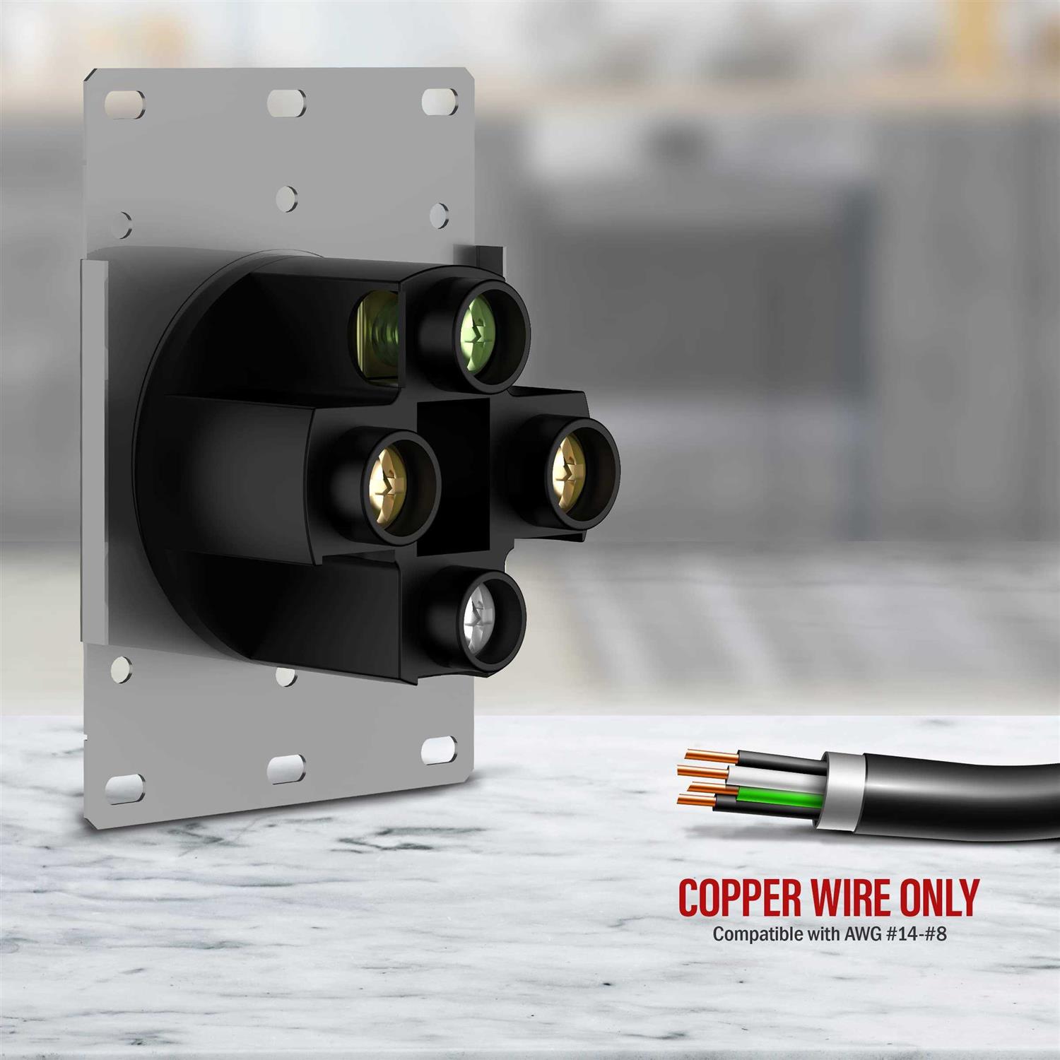 50A/125-250V Receptacle, NEMA 14-50R - Black 66500-BK - Image 3