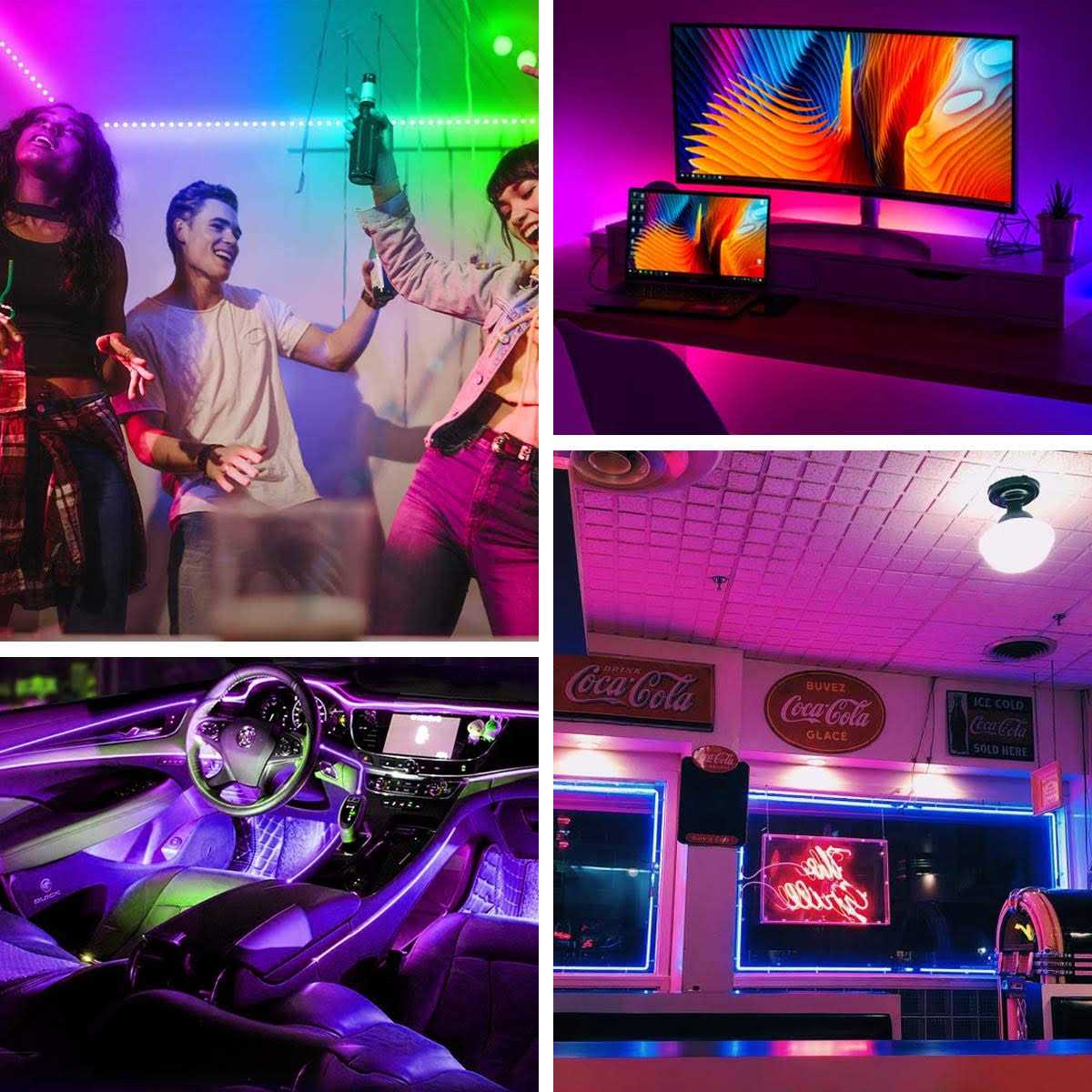 Jin&Bao LED Strip Light Connectors 40Packs 10mm Unwired 4 Pin 5050 RGB LED Light Strips Connectors kit,12 Gapless Connectors - Image 2