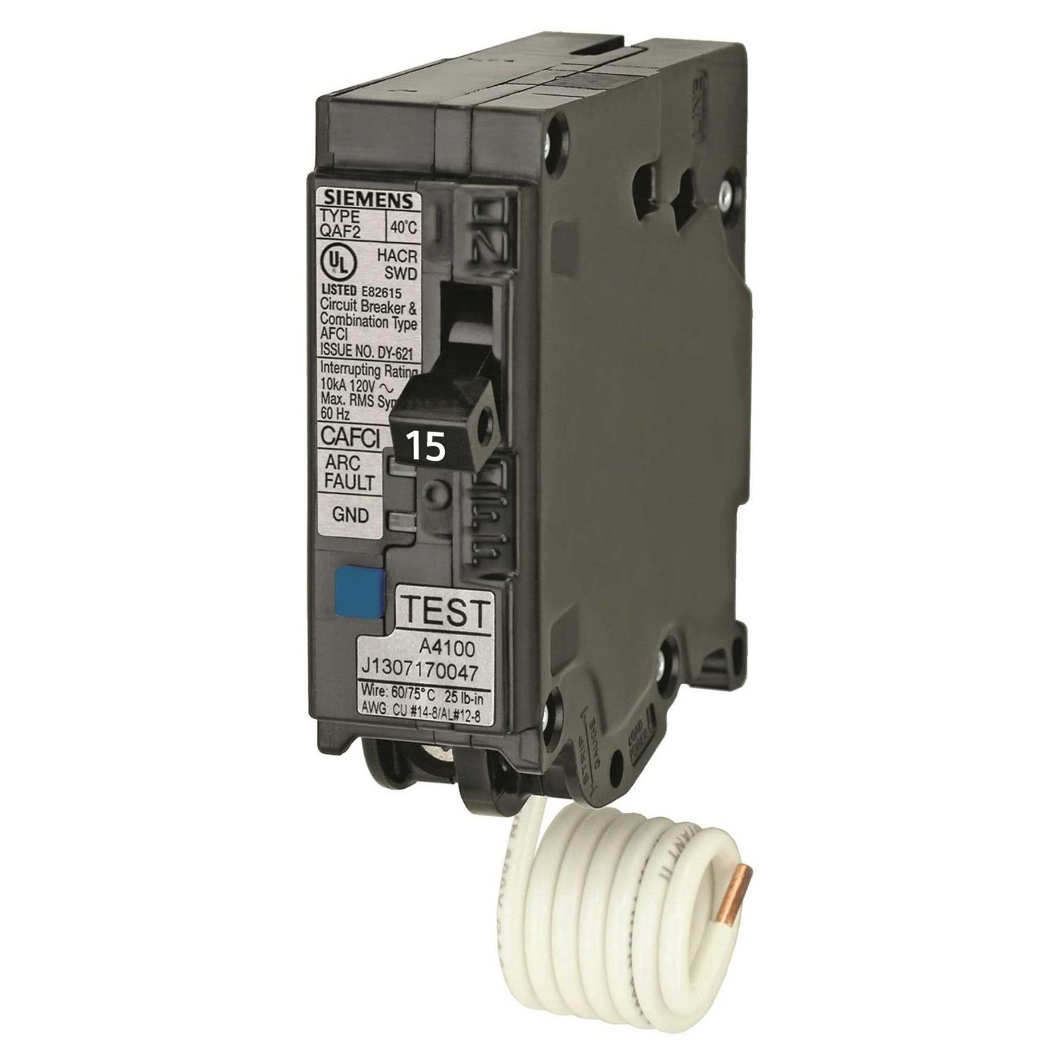 Siemens 15 Amp Single-Pole Combination AFCI Circuit Breaker QA115AFCP