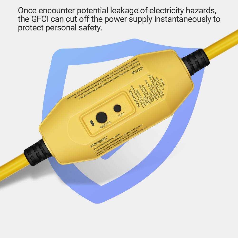 DEWENWILS Heavy-Duty Manual 3 ft. 12/3 Gauge Indoor/Outdoor GFCI Extension Cord with LED Lighted - Image 2