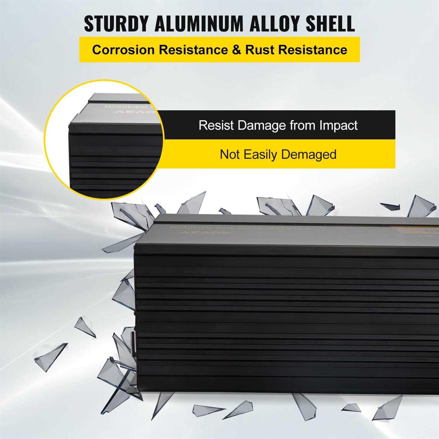 VEVOR Power Inverter 5000W Modified Sine Wave Inverter DC 12V to AC 110V Car Converter with LCD Display Remote Controller LED Indicator Gfci Outlets - Image 5