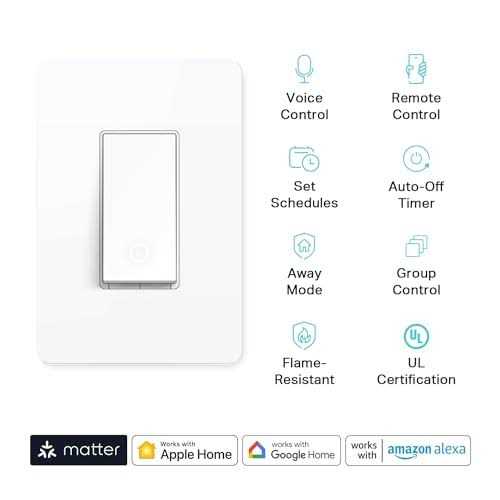 Kasa Smart Kasa Matter Smart Light Switch Voice Control w/Siri Alexa & Google Assistant KS205 - Image 5