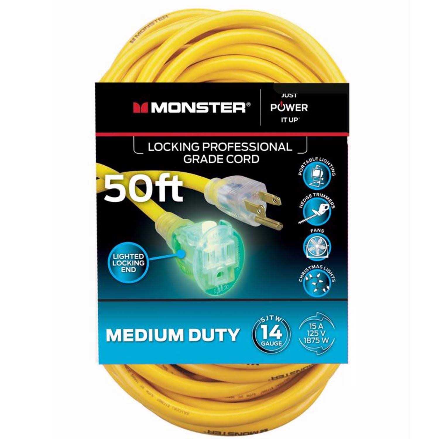Monster Outdoor Extension Cord 14/3 SJTW Yellow - Image 2