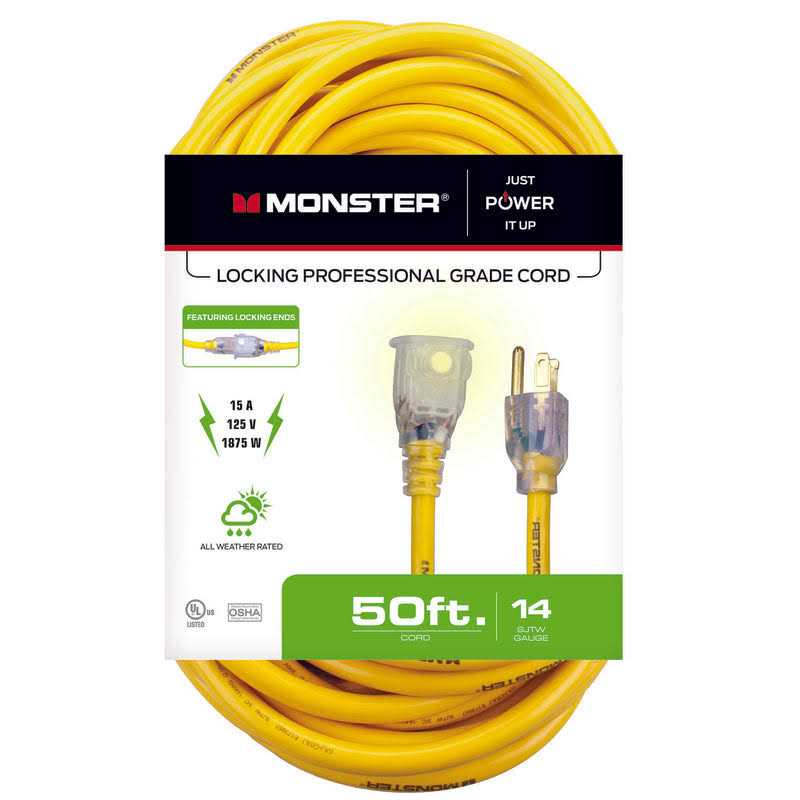 Monster Outdoor Extension Cord 14/3 SJTW Yellow - Image 4