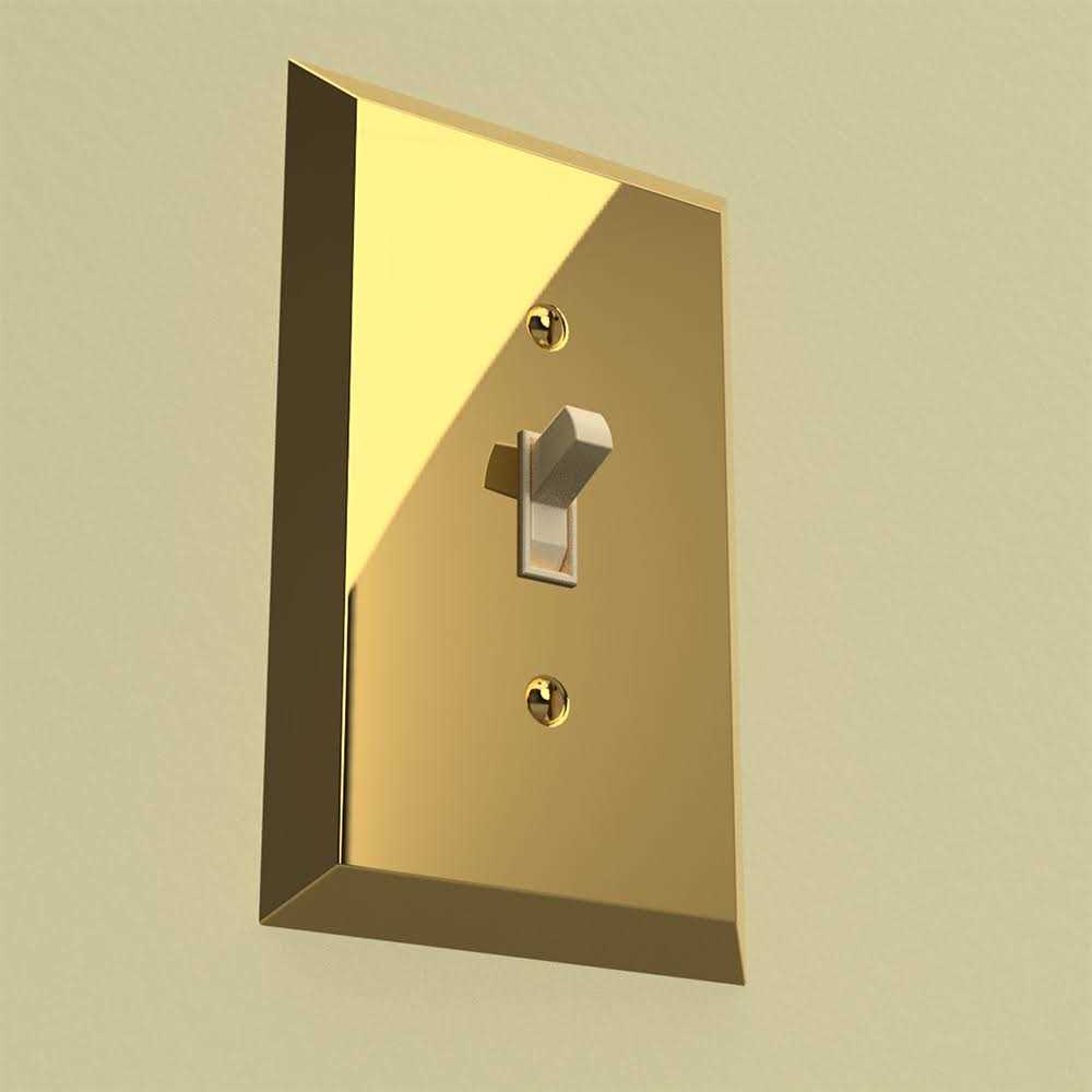 Amerelle Wall Plate Century Polished Brass 3 gang Stamped Steel Toggle - Image 3