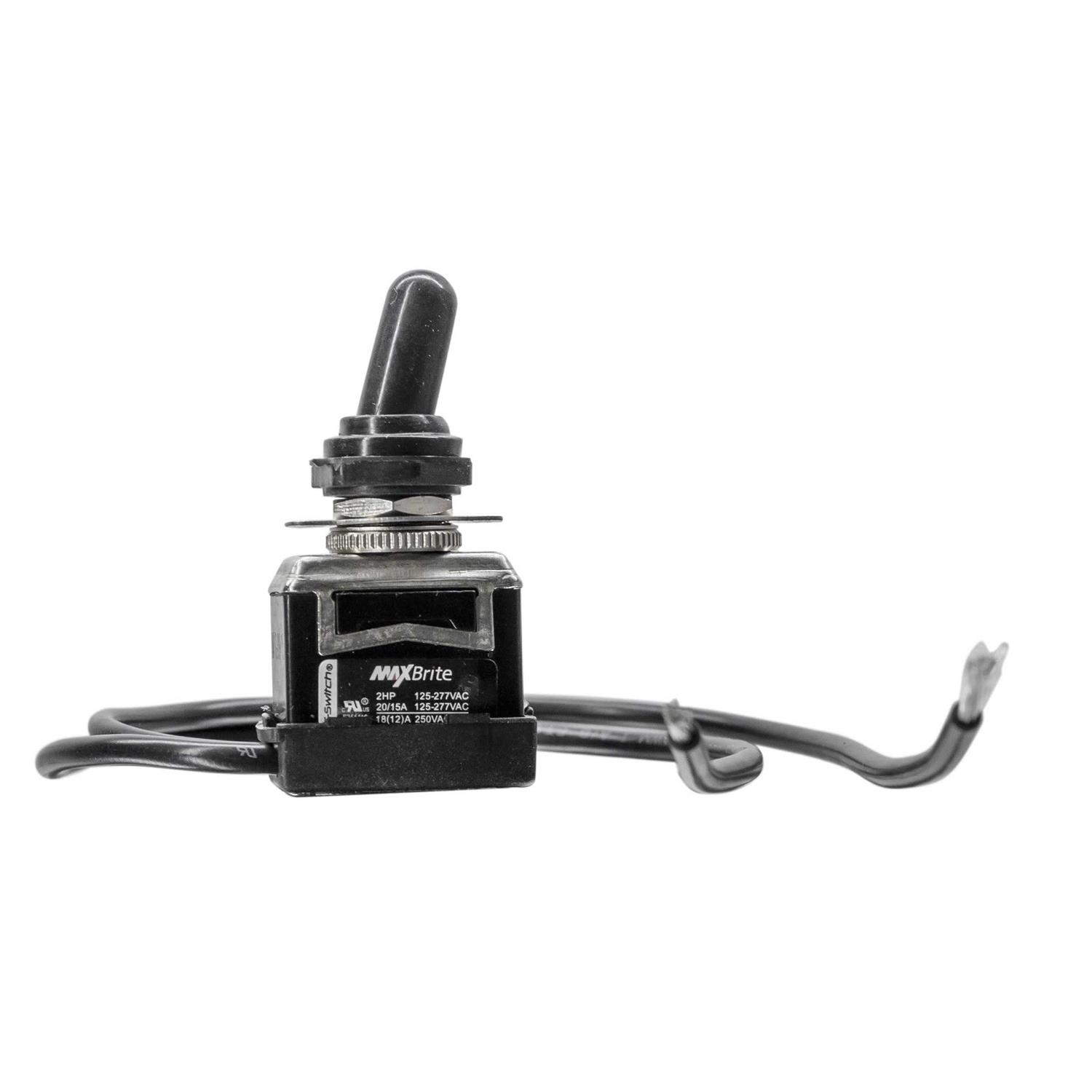 MaxBrite Heavy Duty Toggle Switch 20/15A 125/277V 2 HP with Waterproof Rubber Boot UL cUL Certified - Image 2