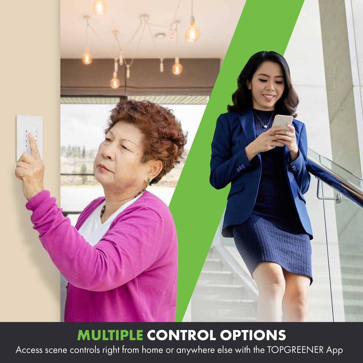 Topgreener Smart Light Switch Wi-Fi Scene Controller 8-Button Programmable Home Automation - Image 3