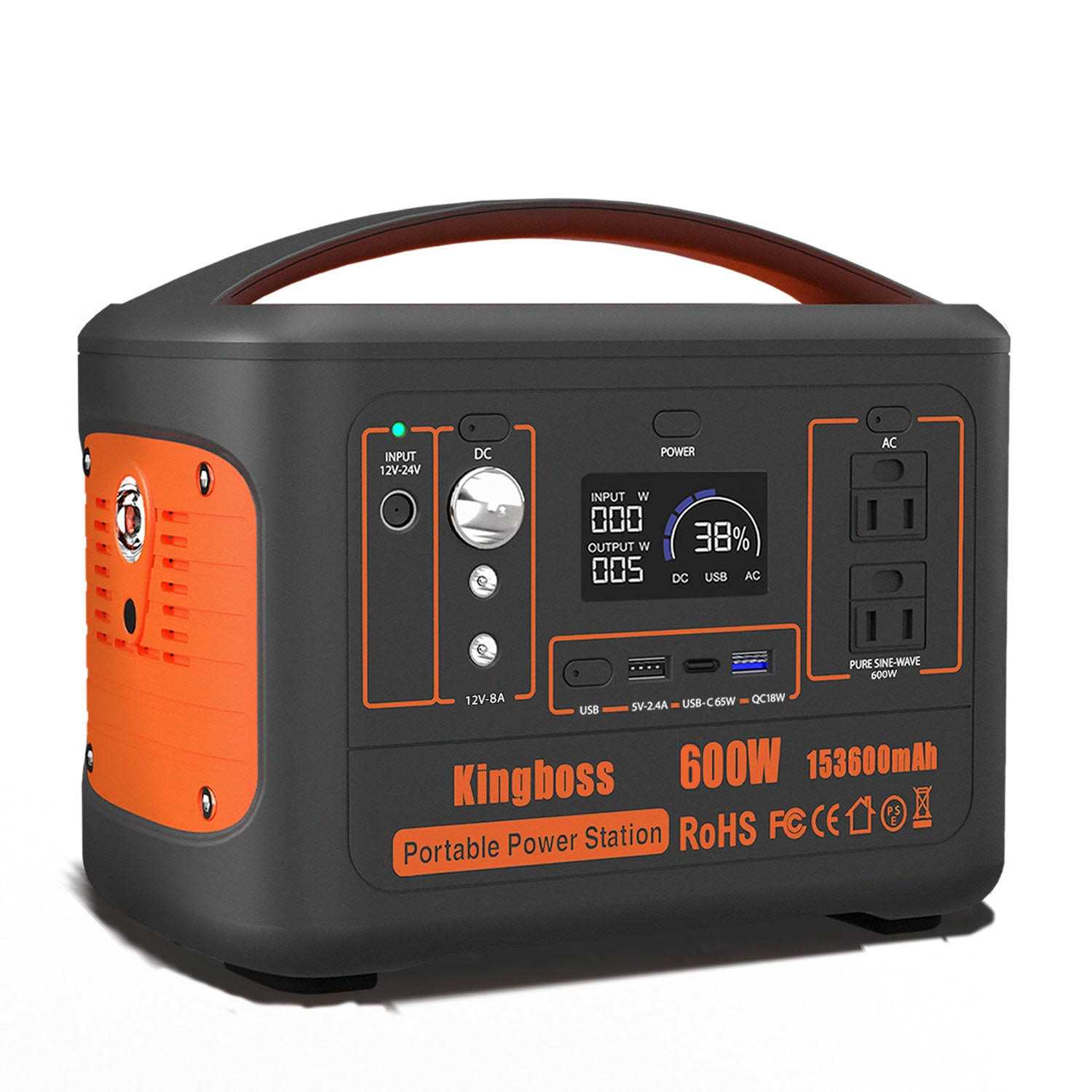 Portable Generator Power Station 600W Kingboss 153600mAh 568WH Lithium Battery 110V/600W