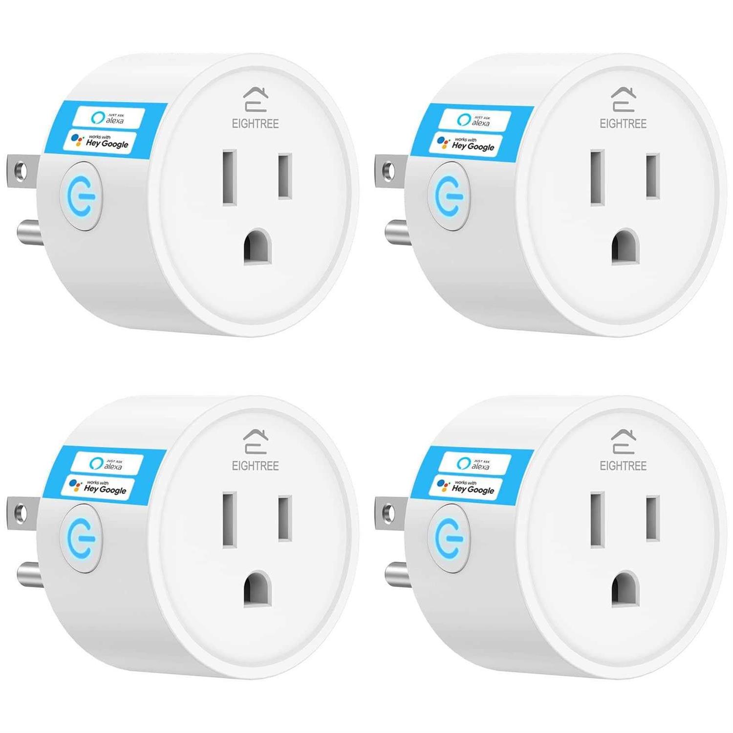 Smart Plug EIGHTREE, Alexa Smart Plugs That Work with Alexa and Google Home, Compatible with SmartThings, Smart Outlet with WiFi Remote Control and