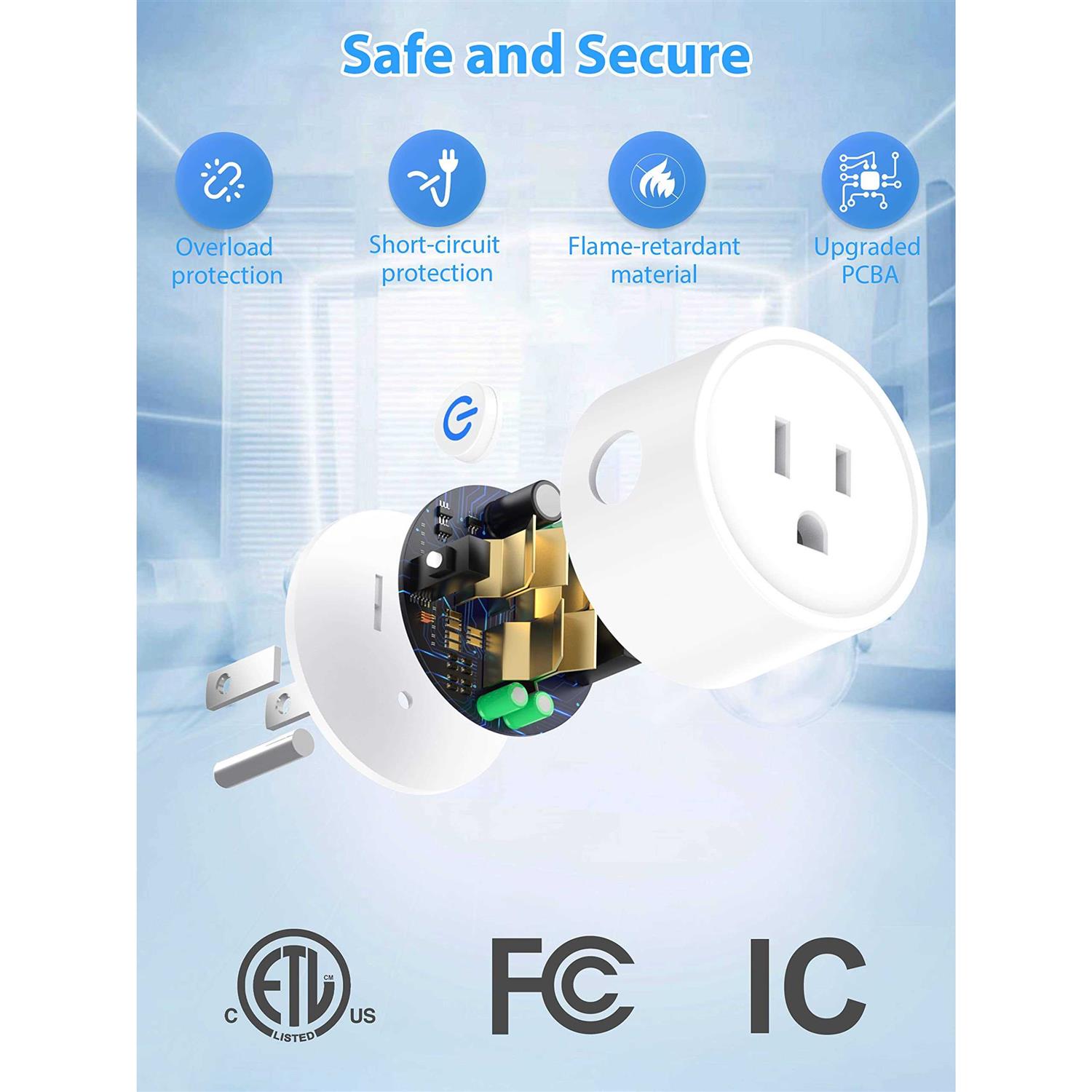 Smart Plug EIGHTREE, Alexa Smart Plugs That Work with Alexa and Google Home, Compatible with SmartThings, Smart Outlet with WiFi Remote Control and - Image 3