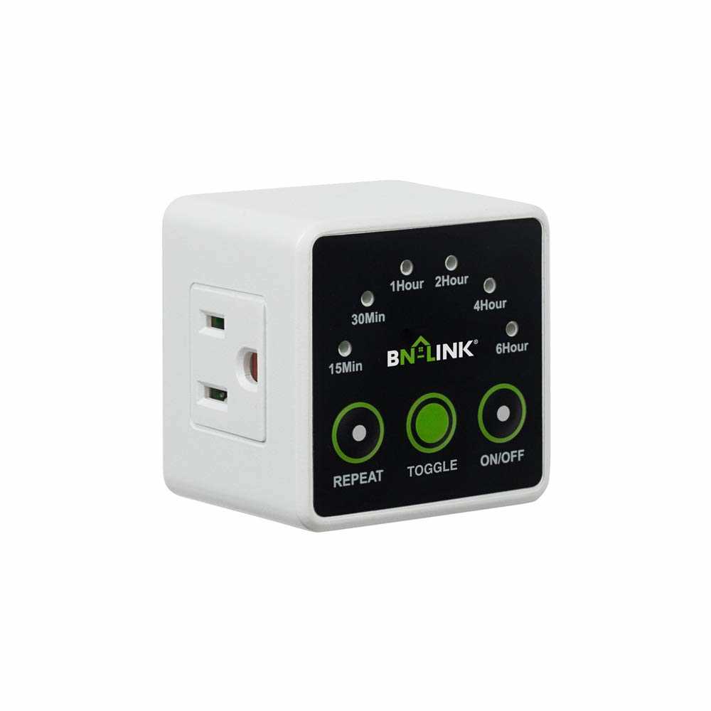 BN-LINK Indoor Countdown Timer with Repeat Function, Heavy Duty Accurate Compact Size for Charger Vacation Security, 3-Prong Grounded Outlet, 15A