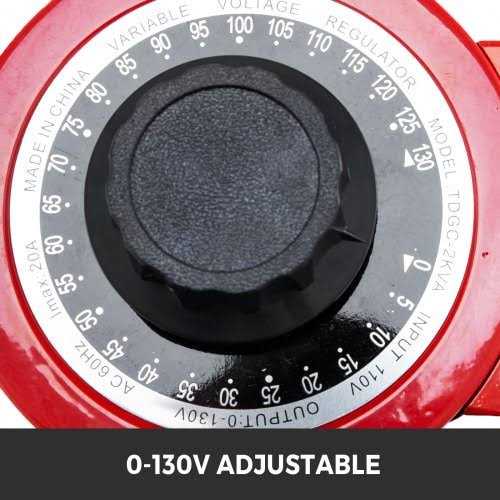 VEVOR Variable Transformer 2000VA 60Hz Adjustable AC Power Output Supply 0-Volt to 130-Volt Regulator with Universal Plug Hole - Image 2