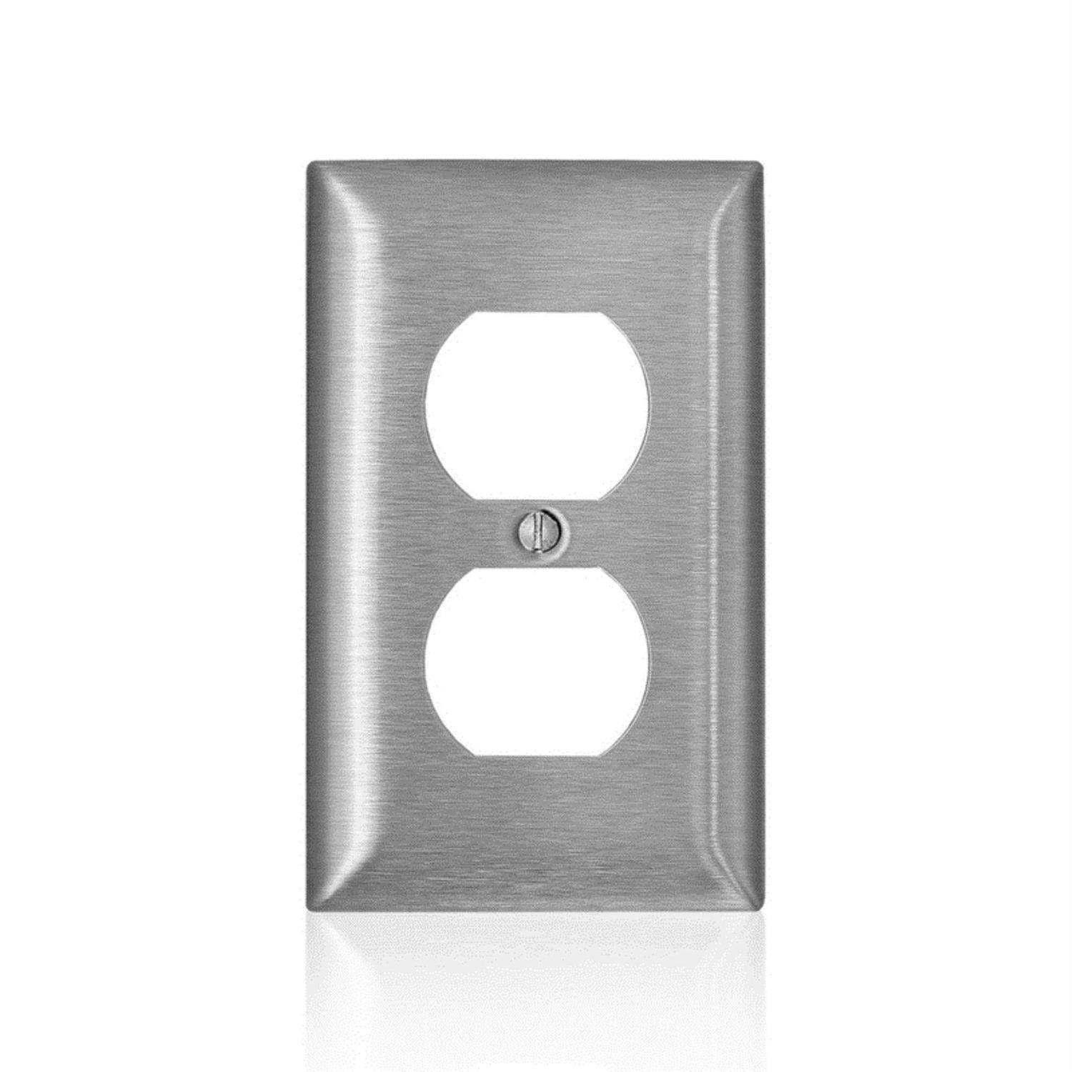 Leviton C-Series Stainless Steel 1-Gang Duplex Outlet Wall Plate