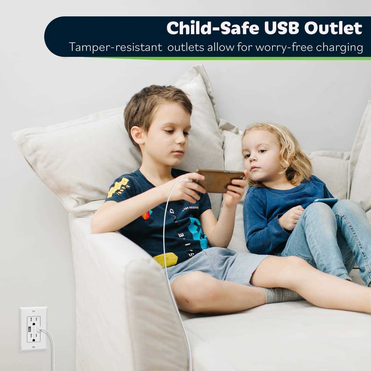 TOPGREENER 3.6A USB Wall Outlet Charger 15A Duplex Tamper-Resistant Receptacles Plug - Image 2