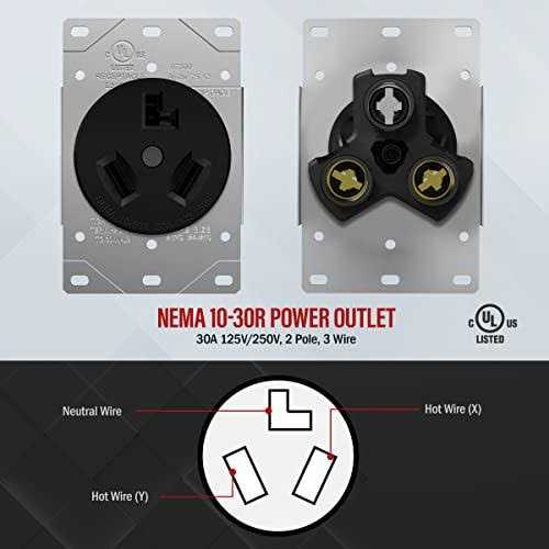 Enerlites 30A Dryer Receptacle Outlet for Electric Dryers NEMA 10-30R 67300-BK - Image 2