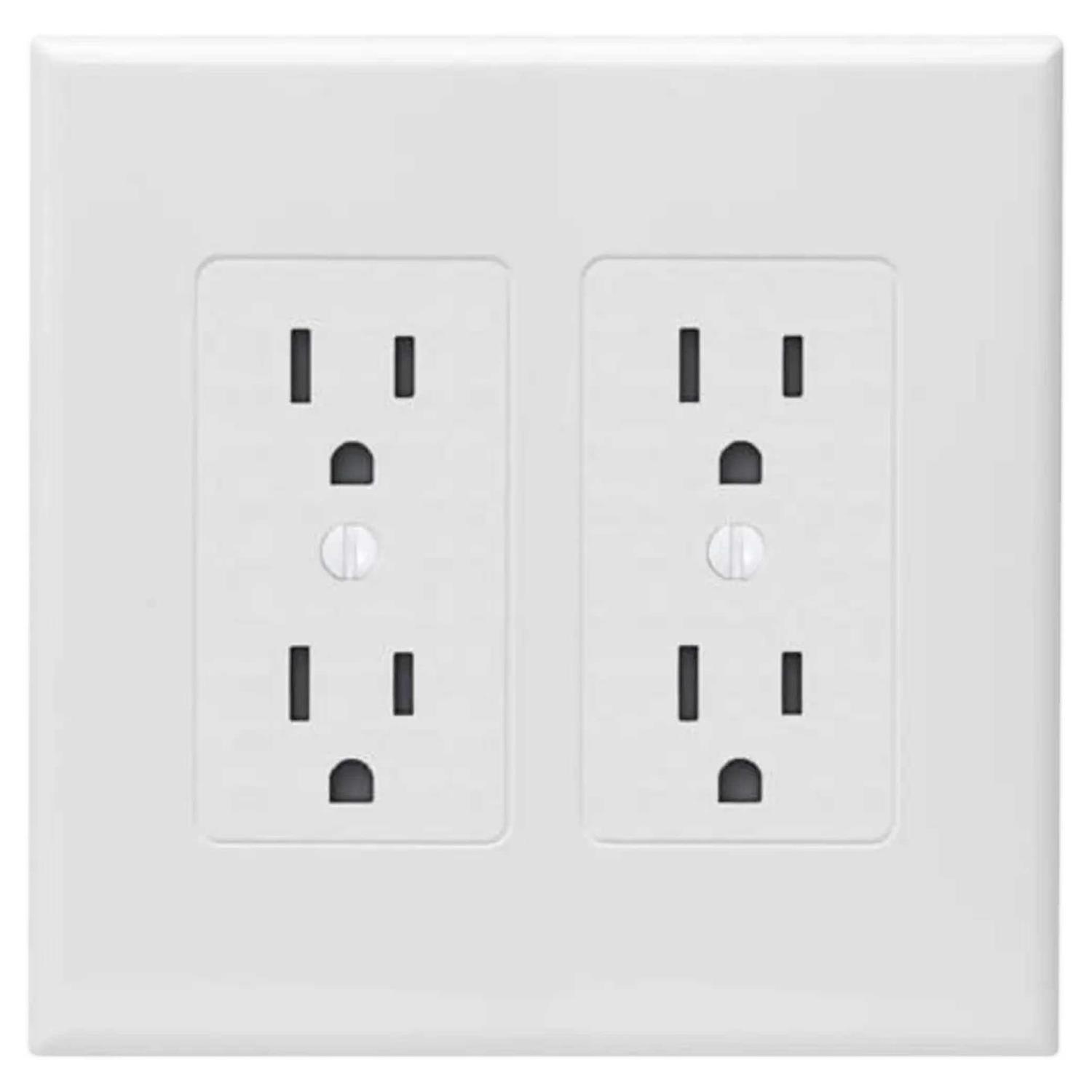 Hubbell Taymac 5 Pack 2602W Masque Revive 2 Gang Duplex Cover Up Wall Plate White