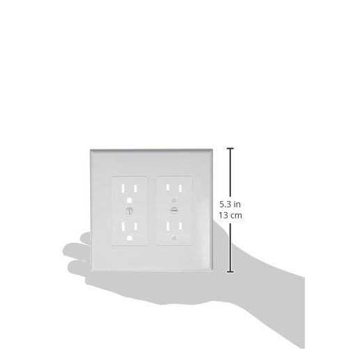 Hubbell Taymac 5 Pack 2602W Masque Revive 2 Gang Duplex Cover Up Wall Plate White - Image 3